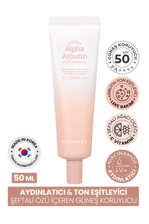 ضدآفتاب روشنکننده و یکدستکننده رنگ ELENSILIA Alpha Arbutin Tone Up Cre...