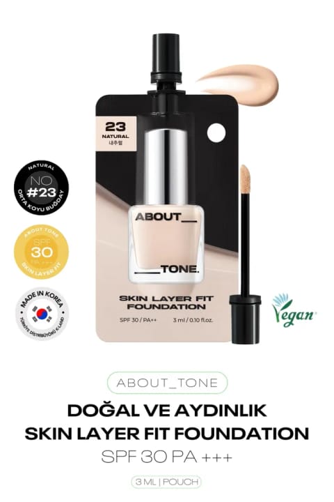 ABOUT TONE فاندیشن با ظاهر طبیعی ۳ میلی‌لیتری Skin Layer Fit