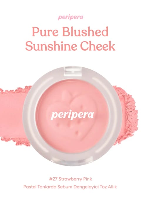 PERIPERA پودر بلاش تنظیمکننده سبوم در طیفهای پاستلی Pure Blushed Sunshine Ch... — 27 Strawberry Pink