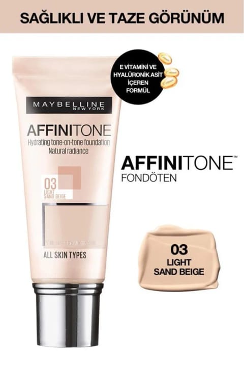 Maybelline New York فاندیشن مرطوبکننده Affinitone - شماره 03
