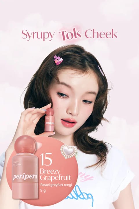 PERIPERA رژگونه مایع سبک با بافت یکپارچه با پوست، پیگمنته Syrupy Tok Che... — 15 Breezy Grapefrui