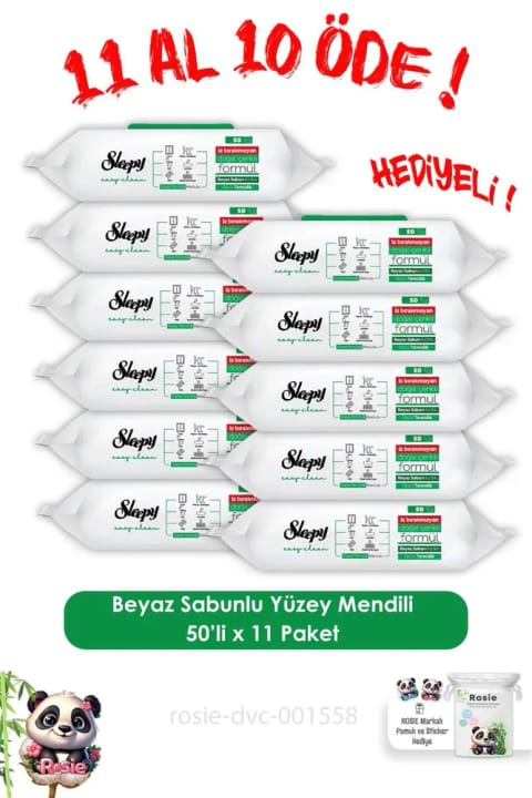 Sleepy 11'li AL 10 ÖDE Easy Clean سفید صابون 50'li ve ROSIE