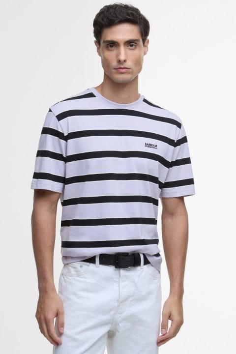تی‌شرت راه‌راه باربور مدل B.Intl Luca Stripe PU11 رنگ Thistle
