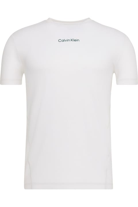 تیشرت مردانه Calvin Klein لوگودار پنبه ارگانیک سفید مناسب استفاده روزمره