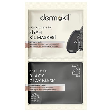 Dermokil ماسک سیاه جداشدنی با عصاره خاویار ۱۵ میلیلیتر