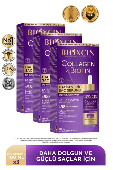 Bioxcin Collagen & Biotin حجمدهنده مو 3×100 میلیلیتر