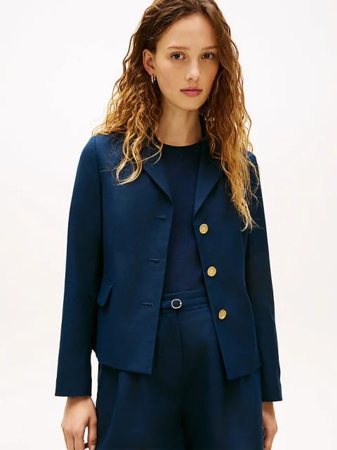 Kadın Linen Bland Slim Blazer