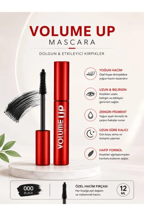 فلامر ماسکارا Volume Up مشکی ۱۲ میلی‌لیتری – ظاهری متراکم و حجیم برای مژه‌ها...