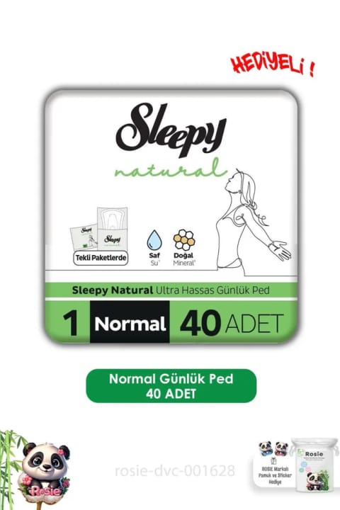 Sleepy Natural اولترا حساس روزانه نرمال ۴۰ عددی پد و ROSIE