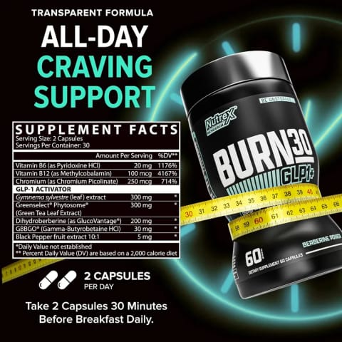 Nutrex BURN30 GLP-1 Carnitine Super Berberine