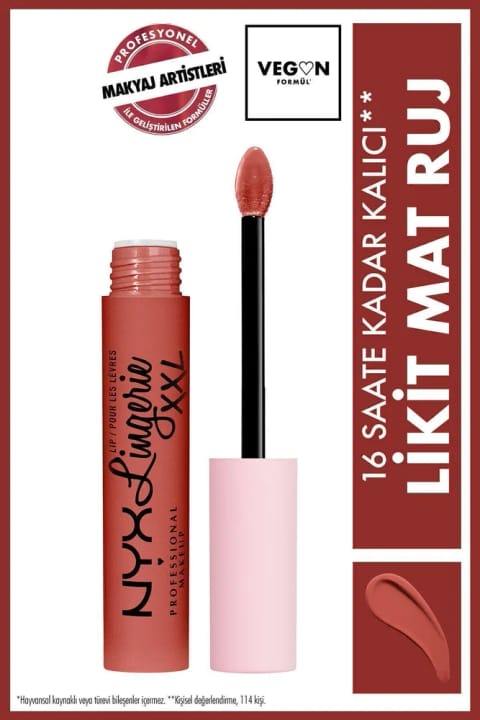 رژ لب مایع مات NYX Professional Makeup Lip Lingerie XXL سایه Peach Flirt