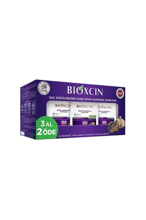 Bioxcin ضد ریزش مو شامپو سیر سیاه ۳×۳۰۰ میلی‌لیتر برای موهای ضعیف