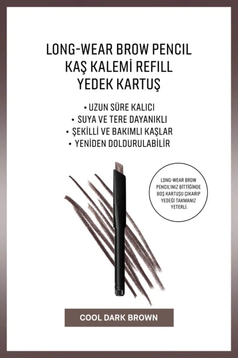 مداد ابرو BOBBI BROWN با ماندگاری بالا - شارژ مجدد - قهوهای تیره سرد
