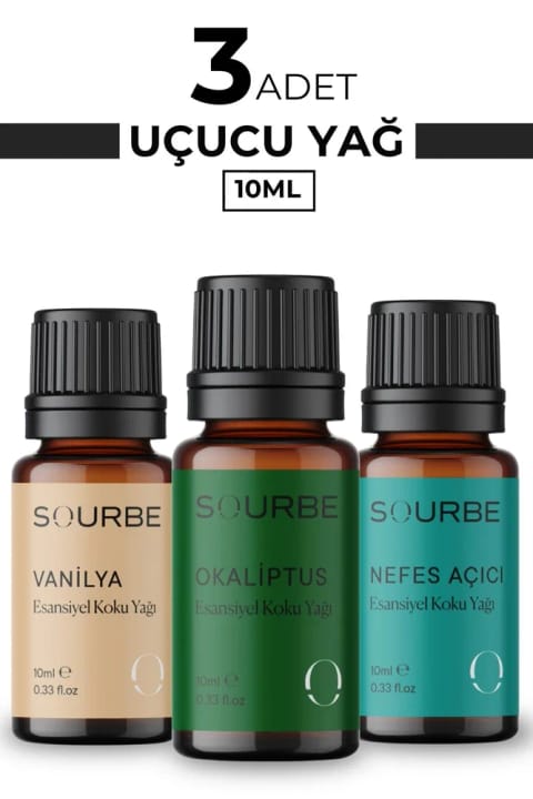 SOURBE اکالیپتوس وانیل اسانس روغن معطر ۳×۱۰ میلیلیتر