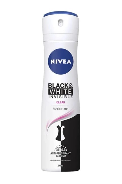 NIVEA دئودورانت نامرئی مشکی و سفید زنانه ۱۵۰ میلیلیتری