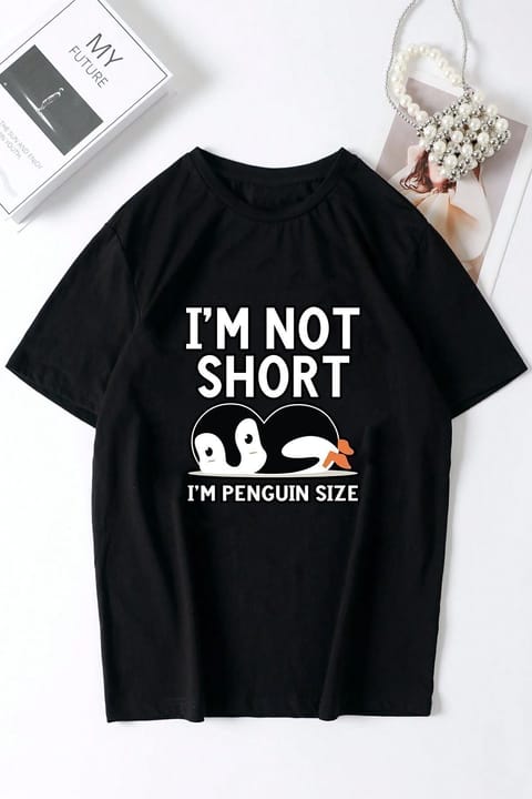 تیشرت اورسایز یونیسکس uyguntarz با چاپ I'm Not Short
