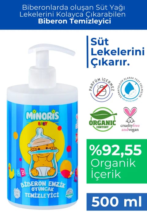 Minorits‏ ارگانیک شوینده شیشه شیر و پستانک ۵۰۰ میلی‌لیتر