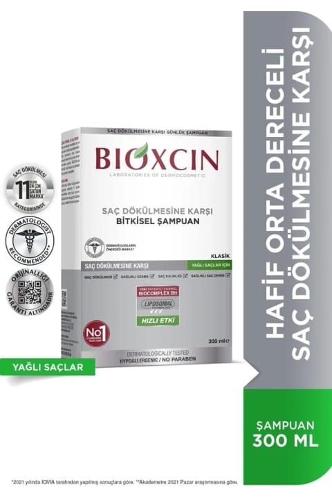 Bioxcin شامپو کلاسیک موی چرب 300 میلیلیتر - شامپو جنسیس ضد ریزش