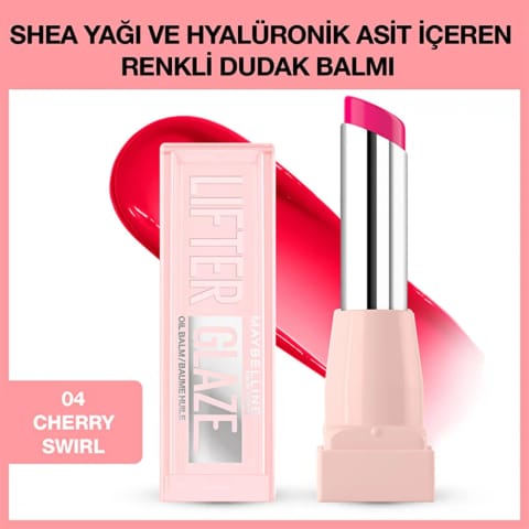 Maybelline New York Lifter Glaze رنگآمیز لب با Shea Yağı و Hyaluronic Acid 04 Cherry Swirl