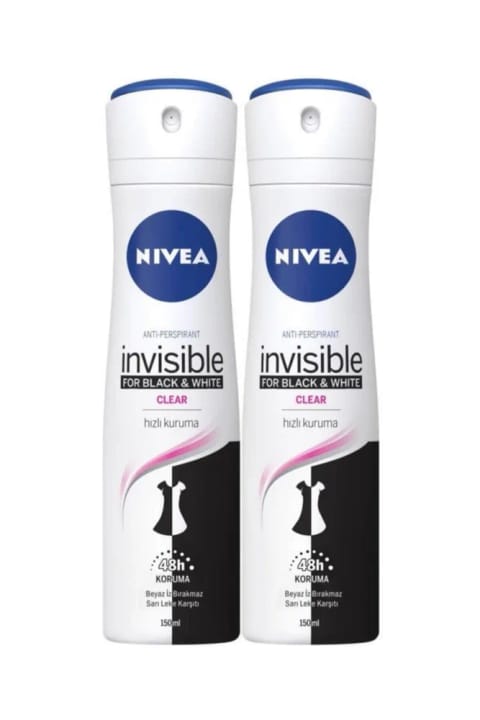 NIVEA Invisible Black & White اسپری دئودورانت زنانه ۱۵۰ میلیلیتر