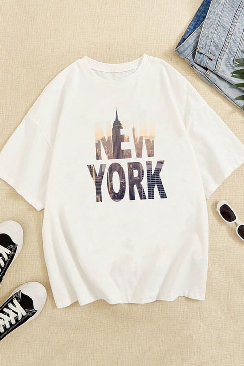 تیشرت اورسایز یونیسکس چاپ New York uyguntarz