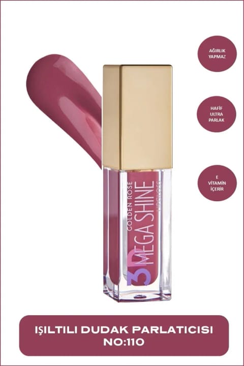 Golden Rose 3D Mega Shine Lipgloss - 110 - براق کننده لب