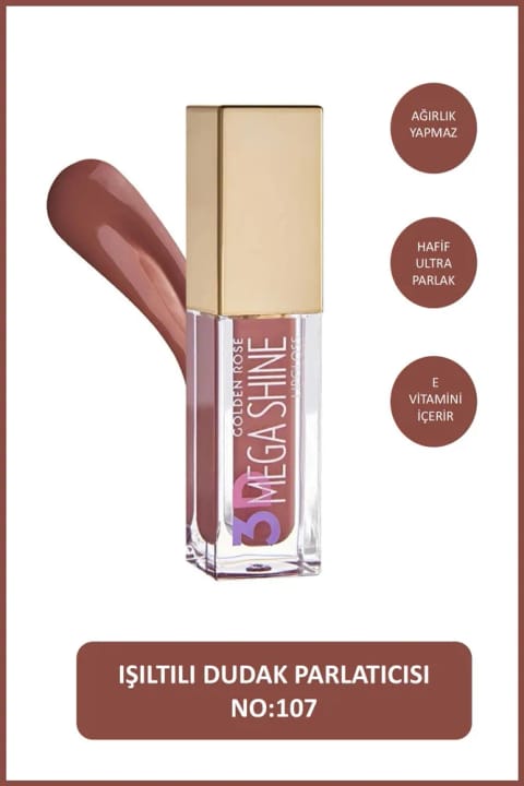 Golden Rose 3D Mega Lip Gloss شماره 107