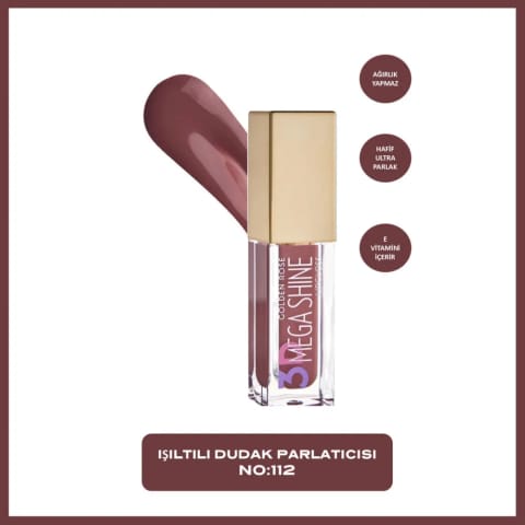Golden Rose 3D Mega Shine Lipgloss شماره 112