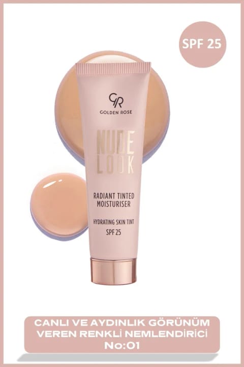 Golden Rose Nude Look مرطوبکننده رنگی درخشان شماره 01 فیر تینت