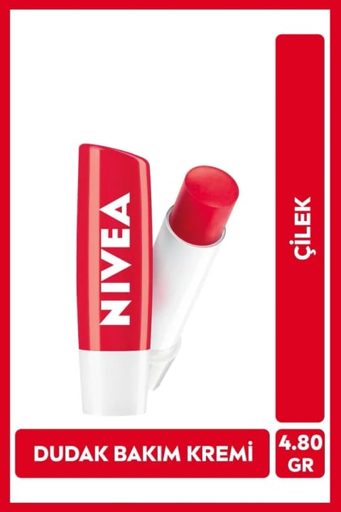 NIVEA بالم مراقبت و براقکننده لب با رنگ توتفرنگی ۴.۸ گرم