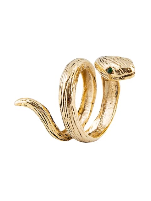 انگشتر مار دو سنگ - Gold