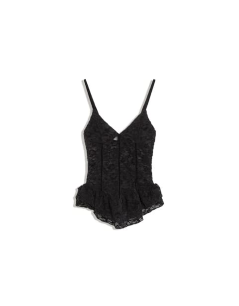 Ruffle lace strappy top