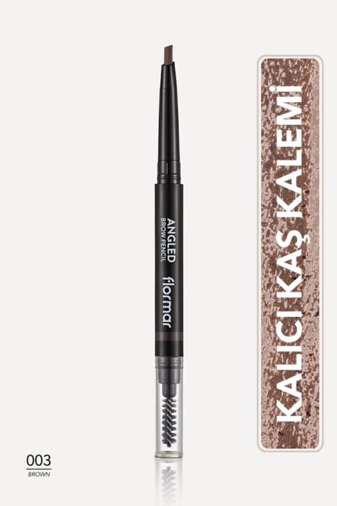 مداد ابرو و براش فلورمار - Angled Brow Pencil Brown