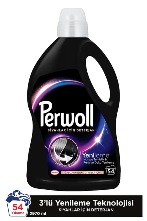 Perwoll شوینده مایع لباس مراقبت حساس برای لباسهای مشکی و تیره 2970 میلیلیتر