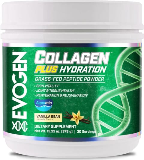 Evogen Collagen Plus Hydration Grass Fed Skin Vitality Joint & Tissue Health | وانیلی ۳۷۸ گرم