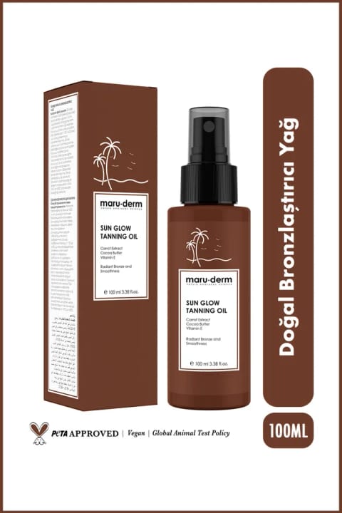 Maru.Derm روغن برنزهکننده طبیعی SPF 0 - Sun Glow Tanning Oil | 100 ML