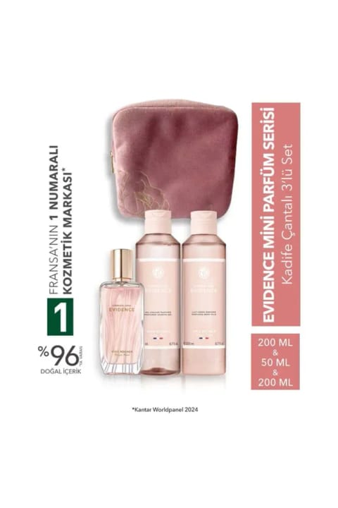 Yves Rocher Comme Une Evidence ست عطر سایز کوچک با کیف مخمل