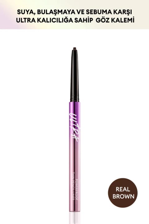 مداد چشم Missha با نوک نازک، ضد آب، خطی روان — Real Brown