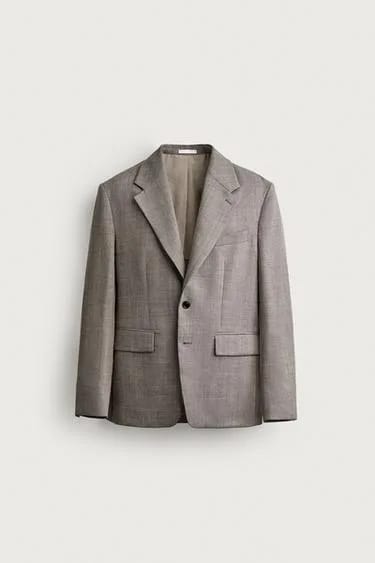 REGULAR FIT WOOL BLEND SUIT BLAZER