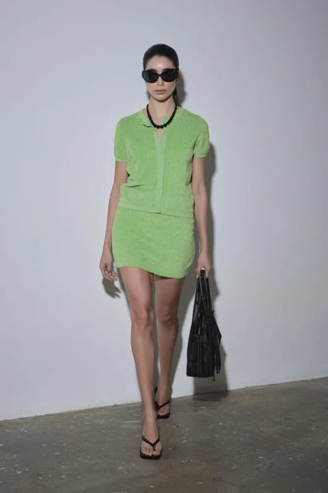 دامن حوله‌ای Ema رنگ سبز سیبی