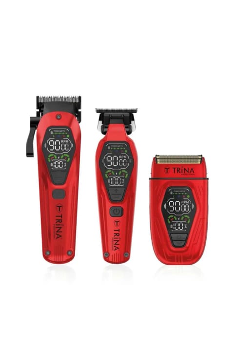 ست حرفه‌ای آرایشگری Trina 3 در 1 قرمز TRNSACKSSET006