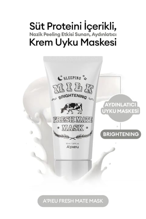 ماسک خواب روشنکننده Missha با پروتئین شیر ۵۰ میلیلیتر A'PIEU Fresh Mate ...