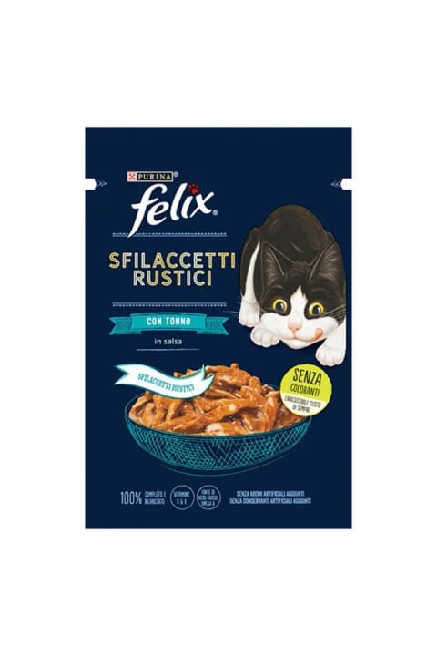 FELIX کنسرو غذای گربه بالغ با تن ماهی و تکه‌های گوشت خوشمزه ۸۰ گرم