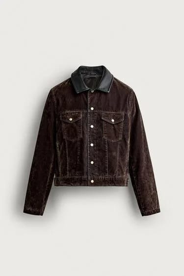 Zara ژاکت طرح دار با یقه متضاد