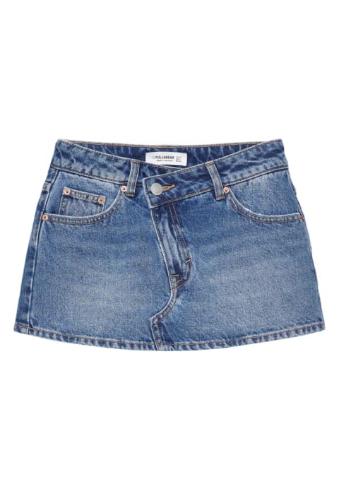 دامن‌شلوار جین کمرمتقاطع Pull&Bear