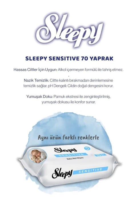 Sleepy Sensitive دستمال مرطوب کودک ۷۰ عددی