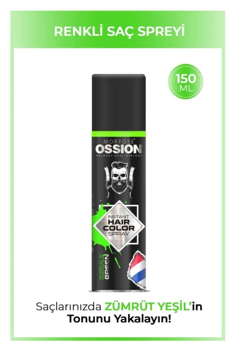 اسپری مو رنگی سبز Ossion Premium Barber Line ۱۵۰ میلی‌لیتری