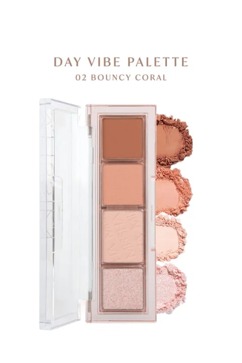 پالت سایه چشم ۴ رنگ Missha با پیگمنت بالا، مات و درخشان Day ... — 2 Bouncy Coral