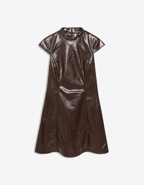 Bershka لباس کوتاه یقه اسکی چرم
