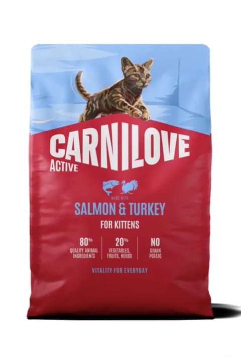 Carnilove ACTIVE بدون غلات مخصوص بچه گربه‌ها با گوشت سالمون و بوقلمون ۲ کیلوگرم